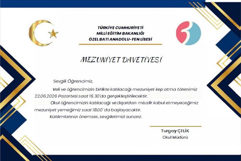 MEZUNİYET DAVETİYESİ (2026)